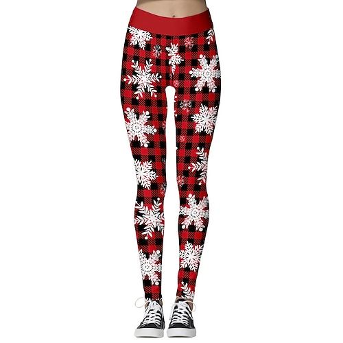 Schneemann Weihnachtsmann Leggings Damen Weihnachten Alltagskleidung Erwachsene Weihnachten Karneval Maskerade Heiligabend Weihnachten Party Hose Image