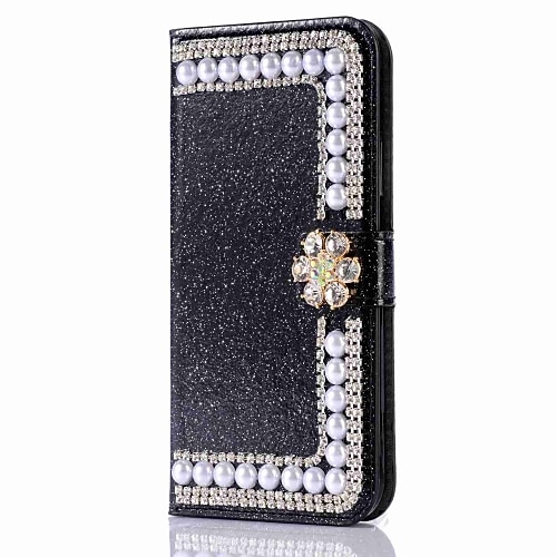 Handy Hülle Handyhüllen Für iPhone 17 Pro Max 17 Air 16 15 14 Pro Max Plus 16e 13 12 11 Pro Max Mini Brieftaschenhülle Flip-Cover Mit Ständer Magnetisch Stoßfest Hart Strass PU-Leder Image
