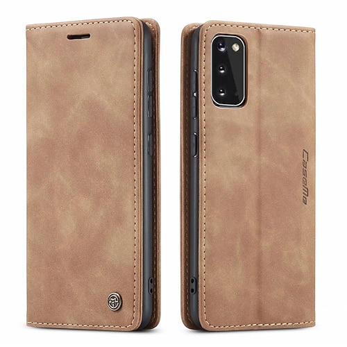 Handy Hülle Handyhüllen Für Samsung Galaxy S23 S22 S21 FE S21 Ultra Plus S20 A52 Brieftaschenhülle Mit Ständer Flip Geldbörse Einfarbig TPU PU-Leder Image