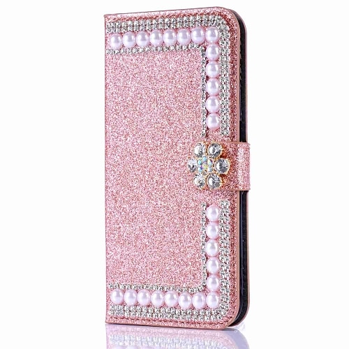 Handy Hülle Handyhüllen Für iPhone 17 Pro Max 17 Air 16 15 14 Pro Max Plus 16e 13 12 11 Pro Max Mini Brieftaschenhülle Flip-Cover Mit Ständer Magnetisch Stoßfest Hart Strass PU-Leder Image