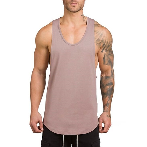 Herren Tank Top Running Sport Top Fitnesshemd Ärmellos Weste / Fahrradweste Sommer Baumwolle Atmungsaktiv Schnelltrocknend Yoga Fitness Laufen Sportbekleidung Sportkleidung Schwarz Weiß Grün Image