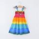 Sommer Mädchen Regenbogen Strandkleid böhmische Prinzessin Kleider für Teenager Mädchen Kleidung 6 8 10 12 13 Jahre