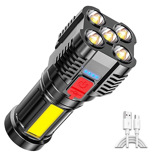 5LED multifunktionale helle Taschenlampe im Freien tragbares Cob-Seitenlicht Arbeitslicht USB wiederaufladbar Image