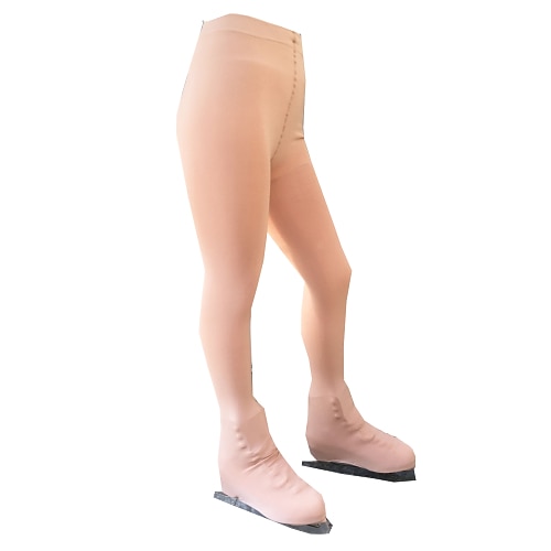 Über die Stiefel Eiskunstlaufstrumpfhosen Damen Mädchen Eislaufen Strumpfhosen Leggings Outfits Khaki Spandex Fleece Hohe Elastizität Training Wettbewerb Eiskunstlaufkleidung Thermowarm Klassisch Image