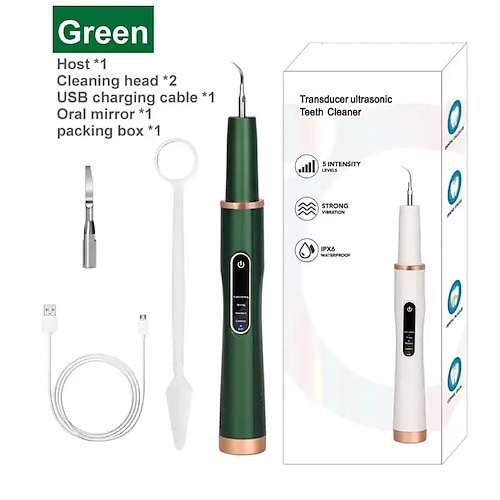 Valentinstagsgeschenke für Frauen Männer Elektrischer Zahnstein-Entferner IPX7 wasserdichter Sonic-Zahnschaber Plaque Zahnsteinfleckenentferner für Zähne Zahnreinigungs-Werkzeug-Set mit Image
