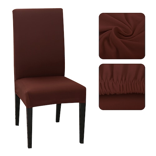 Stretch-Stuhlbezug für Esszimmerstühle, Burgunderrot, Sitzbezug für Küchenstühle für Esszimmerpartys, Schwarz, Grün, Rot, Grau, Katzenkratzschutz, weich, strapazierfähig, waschbar Image