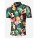 Herren Hemd Hawaiihemd Sommerhemd Aloha-Shirt Frucht Ananas Grafik-Drucke Umlegekragen Grün / Schwarz Weiß Rosa Marineblau Königsblau 3D-Druck Outdoor Strasse Kurze Ärmel Bedruckt Button-Down