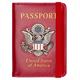 Kreative Passhülle mit 3D-Metallabzeichen – RFID-blockierendes Leder-Passportemonnaie und -etui für die Familie