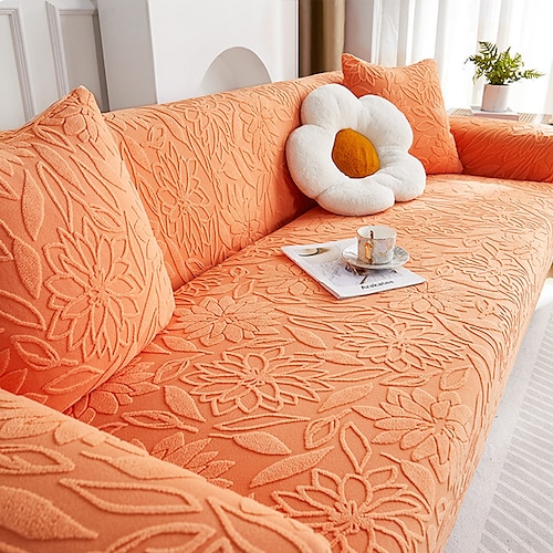 Blumen-Jacquard-Sofabezug, Stretch-Schonbezüge, weicher, langlebiger Sofabezug, 1 Stück Spandex-Stoff, waschbarer Möbelschutz, passend für Sesselsitz/Loveseat/Sofa/XL-Sofa/L-förmiges Sofa Image