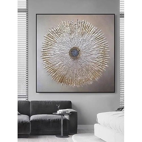 handgemaltes goldenes abstraktes Gemälde, Texturkunst, handgemachte Goldkunst, Blattgoldgemälde, originale Leinwandkunst, moderne Wandkunst, abstraktes Ölgemälde, Heimdekoration, gespannter Rahmen, Image