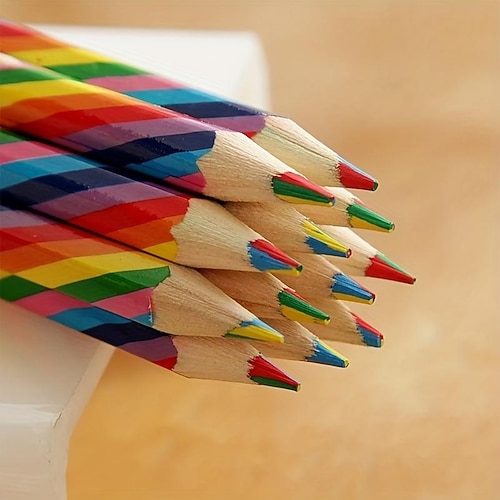 4 Stück/Los (Beutel) süßer konzentrischer Regenbogenstift in 4 Farben für Schüler, Kinder, Malerei, Graffiti, Zeichnung, Geschenk, Kunst, Schulbedarf Image