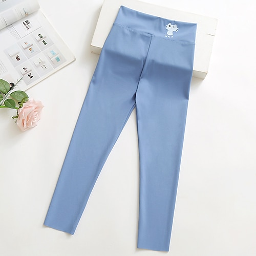 kinderkleidung Mädchen Mit Fleece gefütterte Leggings Tier Aktiv Outdoor 7-13 Jahre Winter Schwarz Weiß Rosa Image