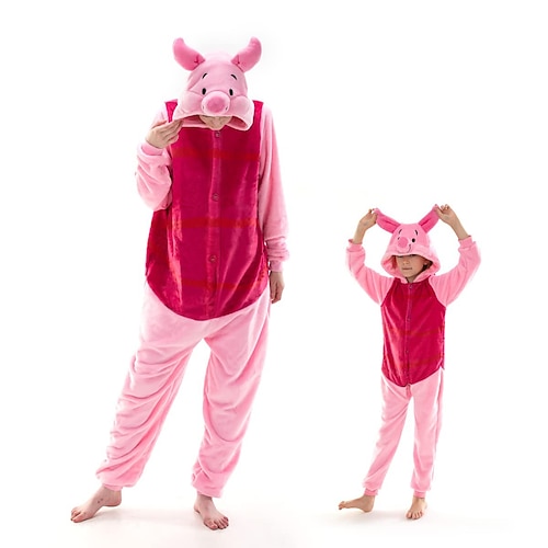 Karnevalskostüm Buchwoche 2026 2026 Tier Schwein Zeichentrick Karneval Kigurumi-Pyjamas Ausgefallene Kostüme Gruppenkostüm Warm Lustiges Kostüm Bequem Kinder Erwachsene Unisex Männer und Frauen Image
