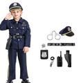 Jungen Polizei Cosplay Kostüm Für Halloween Maskerade Kinder oben Hosen Mehre Accessoires