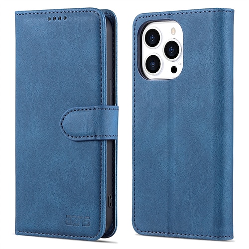 Handy Hülle Handyhüllen Für iPhone 17 Pro Max 17 Air 16 15 14 Pro Max Plus 13 12 11 Pro Max Mini Brieftaschenhülle Flip-Cover Mit Ständer Kartenfach Einfarbig PU-Leder Image