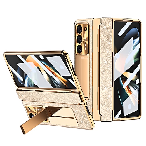 Handy Hülle Handyhüllen Für Samsung Galaxy Z Fold 6 Z Fold 5 Z Fold 4 Z Fold 3 Mit Magsafe Mit Ständer mit Displayschutz Unterstützt kabelloses Laden PC PU-Leder Image