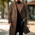 Herren Wintermantel Mantel Peacoat Outdoor Freizeitskleidung Herbst Winter Polyester warm Wasserdicht Oberbekleidung Bekleidung Modisch Strassenmode Glatt Kargen Doppelreihiger Verschluss