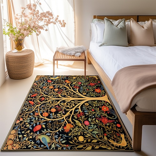 Inspiriert von William Morris, Teppich, Küchenmatte, rutschfeste, ölbeständige Bodenmatte, Wohnzimmerteppich, Innen- und Außenmatte, Schlafzimmerdekoration, Badezimmermatte, Eingangsteppich, Image