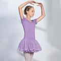 Ballett Kleid Schleife(n) Kaskaden Rüschen Horizontal gerüscht Mädchen Ausbildung Leistung Kurzarm Hoch Elasthan Tüll