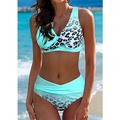 Damen Badeanzug Bikinis Normal Bademode 2 teilig Print Leopard Strandbekleidung Sommer Badeanzüge