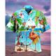 Herren Lässiges Hemd Hawaiihemd Sommerhemd Camp-Shirt Grafik-Shirt Aloha-Shirt Totenkopf Motiv Hai Fische Umlegekragen A B C D E 3D-Druck Casual Ausgehen Kurze Ärmel 3D Bekleidung Designer