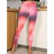 Damen Leggins Polyester Herz Rosa Blau Athleisure Hoher Taillenbund Knöchellänge Yoga Sport Natur Frühling Herbst