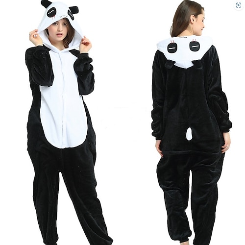 Karnevalskostüm 2026 Tier Panda Zeichentrick Karneval Kigurumi-Pyjamas Ausgefallene Kostüme Nachtwäsche Warm Charme Cosplay Erwachsene Paar Herren Damen Weihnachten Halloween Karneval Party Leistung Image