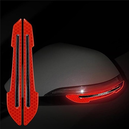 2 Stück reflektierende Autoaufkleber, Rückspiegel, reflektierende Schutzaufkleber, Abziehbilder, Sicherheitswarnung, Antikollision, universelles Auto-Außenzubehör