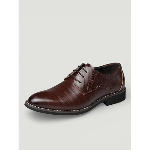 Herren Outdoor Derby-Schuhe Abendschuhe Geschäftlich Klassisch Täglich Büro Karriere Party Abend Leder Tragen Sie Beweis Schnürsenkel Schwarz Gelb Blau Frühling Herbst Image