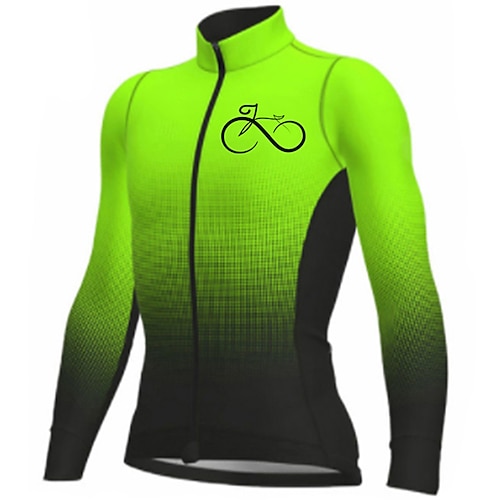 Herren Radtrikot Farbverlauf Langarm Fahhrad Trikot Oberteil mit 3 Gesäßtaschen Mountainbike MTB Straßenradsport Schnelltrocknend Reflektierende Streifen Rückentasche Feuchtigkeitsableitend Sport Image