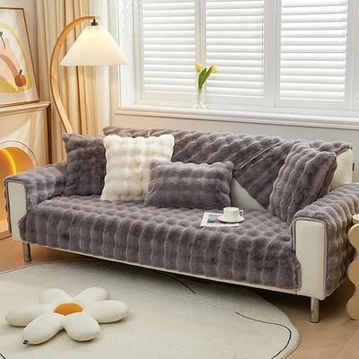 Sherpa-Sofabezug, Sofa-Sitzmatte, Plüsch-Schonbezug, Sofabezug, Möbelschutz, rutschfeste Sofabezüge für Hunde, Katzen, Kinder (einzeln verkauft/nicht im Set) Image