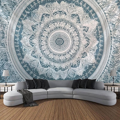 Boho-Mandala-Hängeteppich, Wandkunst, großer Wandteppich, Wanddekoration, Fotografie, Hintergrund, Decke, Vorhang, Zuhause, Schlafzimmer, Wohnzimmer, Dekoration Image