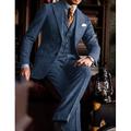 Herren-Tweed-Vintage-Hochzeitsanzüge, 3-teilig, Übergröße, einfarbig, maßgeschneiderte Passform, einreihig, zwei Knöpfe, Braun, Burgunderrot, Blau, Schokolade, 2024