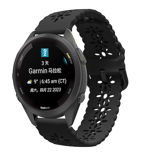 Uhrenarmband für Garmin Forerunner 265S 255S Venu 3S 2S Vivoactive 4S 3S 2S Vivomove 3S 18mm Silikon Nylon Ersatz Gurt Wasserdicht Verstellbar Atmungsaktiv Sportarmband Armband Image
