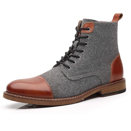 Herren Stiefel Bullock Schuhe Abendschuhe Wanderschuhe Brautkleider schlicht Täglich Leder Komfortabel Stiefeletten / Stiefeletten Halbschuhe Dunkelbraun Schwarz Hell Gray Frühling Herbst