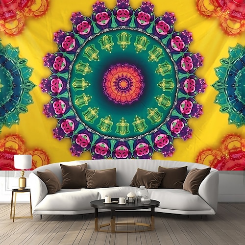Mandala-Bohemien-Hängeteppich, Hippie-Wandkunst, großer Wandteppich, Wanddekoration, Fotografie, Hintergrund, Decke, Vorhang, Zuhause, Schlafzimmer, Wohnzimmer, Dekoration Image