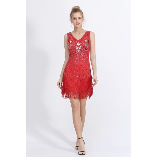 Latein-Tanz Tanzbekleidung Kleid Quaste Pailetten Damen Party Leistung Ärmellos Normal Polyester Image