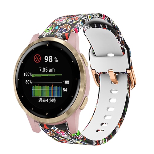 Uhrenarmband für Garmin Forerunner 265S 255S Venu 3S 2S Vivoactive 4S 3S 2S Vivomove 3S 18mm Silikon Ersatz Gurt 18mm Sportarmband Armband Image