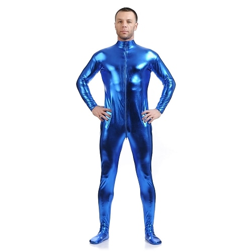 Glänzende Zentai-Anzüge Cosplay Kostüm Ganzkörperanzug Karnevalskostüm Ganzkörperanzug Herren Damen Sex Sexy Kostüm Einfarbig Elasthan Latex Kostüm für Halloween Erwachsene