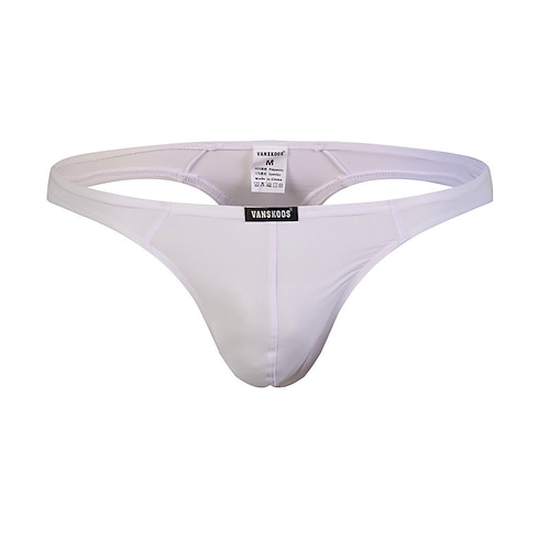 Herren Bademode Badehosen Schwimmen Tanga Elastische Taille Glatt Atmungsaktiv Weich Outdoor Casual Täglich Hawaiianisch Stilvoll Schwarz Weiß Mikro-elastisch Image