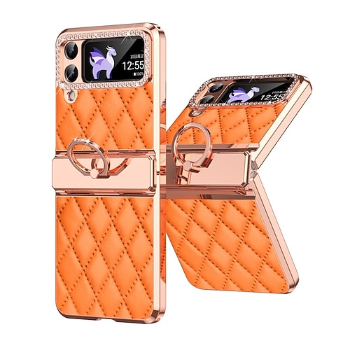 Handy Hülle Handyhüllen Für Samsung Galaxy Z Flip 7 Z Flip 6 Z Flip 5 Z Flip 4 Z Flip 3 Rückseite Bling Strass Beschichtung Kristalldiamant PC PU-Leder Image