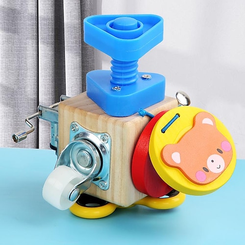 Montessori Beschäftigtes Haus Frühe Bildung Multifunktionaler Hexaeder Schlüssel Beschäftigungsbrett Lehrmittel Baby Bildungsspielzeug Für den Schulbeginn Urlaubsgeschenke für Kinder Image