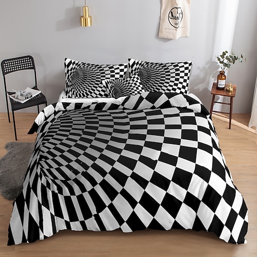 3D-Wirbel-Bettbezug-Bettwäsche-Sets Bettbezug mit 1 Bettbezug oder Bettdecke, 1 Blatt, 2 Kissenbezügen für Doppelbett/Königin/König (1 Kissenbezug für Zwillinge/Einzelbetten) Image