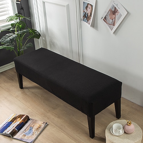 Esszimmerbankbezug in Burgunderrot, abnehmbarer Bankbezug aus Spandex, hochelastischer Sitzbank-Möbelschutz, Esszimmerstuhl-Schonbezüge für Wohnzimmer und Küche Image