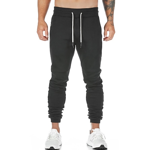 Herren Jogginghose Trainingshose Jogginghose Jogger Hose Hosen Tasche Kordelzug Glatt Komfort Atmungsaktiv Outdoor Täglich Ausgehen Modisch Brautkleider schlicht Schwarz Armeegrün Image