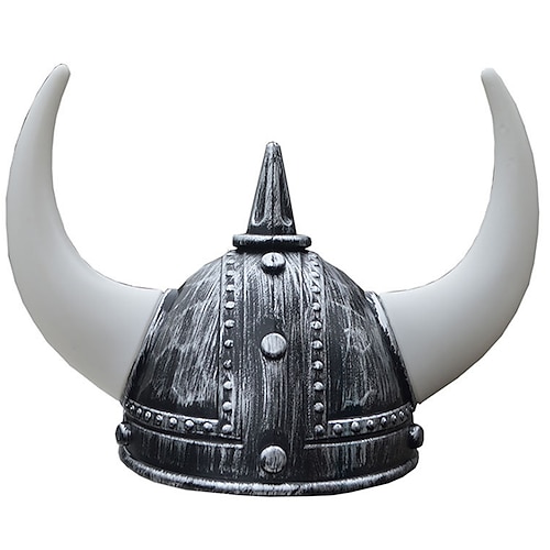 Retro Vintage Mittelalterlich Hut Rüstung Gehörnter Helm Wikinger Kostüm Unisex Vikinger Halloween Karneval Maskerade Leistung Party LARP Kinder Erwachsene Hut Ganzjahres