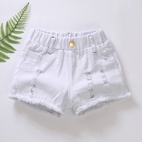 kinderkleidung Mädchen Kurze Hose Feste Farbe Aktiv Ausgehöhlt Outdoor Baumwolle 3-7 Jahre Sommer Schwarz Weiß Gelb Image