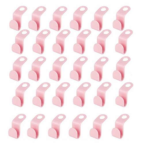 30 Stück Mini-Kleiderbügel-Verbindungshaken aus Kunststoff, kaskadierendes Organizer-Rack, platzsparend für den Schrank Image