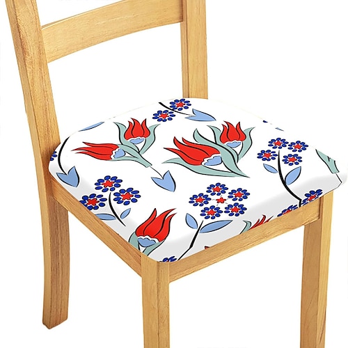 Esszimmerstuhlbezug Stuhlhussen, Stretch-Stuhlsitzbezug, Wildleder, wasserabweisend, weich, einfarbig, langlebig, waschbar, Möbelschutz für Esszimmerpartys Image