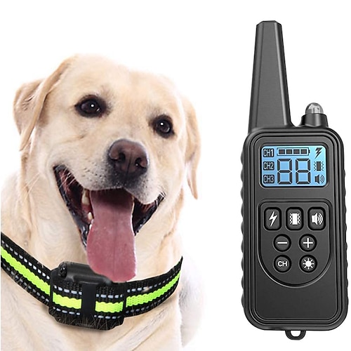 Hundetraining Schockhalsband lcd Elektrischer Hund Haustiere Reflektierender Trainer Antibellen Wiederaufladbare Verhaltenshilfen Gehorsamstraining für Haustiere Image
